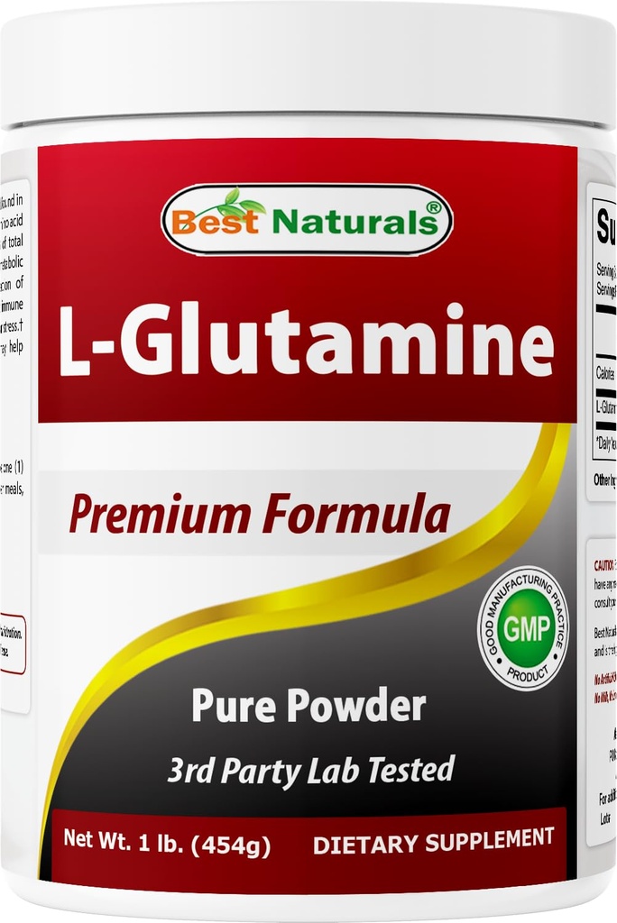 Best Naturals L-Glutamine Poeder - 1 Pond - 100% Zuivere en Vrije Vorm - Glutamine Herstel Poeder - Klinisch bewezen Herstel Hulp voor mannen en vrouwen (81771601455)