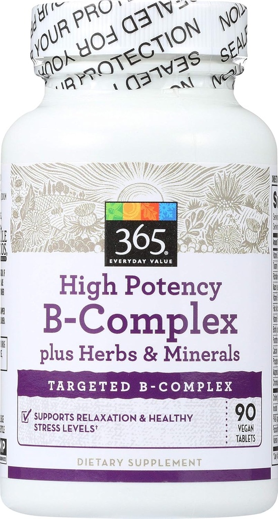 365 door Whole Foods Market, High Potency B-Complex, 90 ct