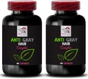 Pilules de cheveux anti-gris - Complexe de cheveux anti-gris - Gestion des cheveux gris, Rééveil de la couleur, Réduction de gris, Supplément de cheveux anti-gris, Refroidissement de la couleur, Tons de cheveux, Brilliance naturelle 2 bouteilles 120 capsules