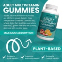 Multivitamine Gummies op basis van planten, dagelijkse multivitaminen voor mannen en vrouwen met vitamine A, C, D, E, B-3, B-6, B-12, Biotine, inositol, Non-GMO, Glutenvrij, 60 Tellen (30 Dagen Levering)