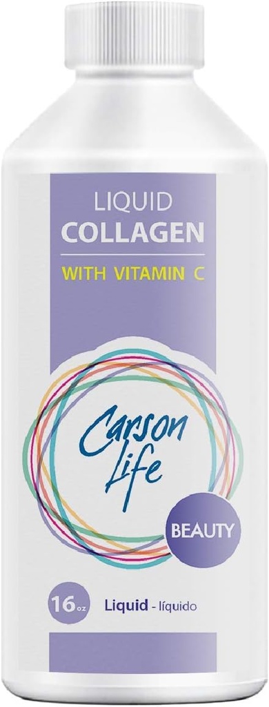 Carson Life Liquid Collageen met vitamine C - 16 Oz - voor antiveroudering, haarhuid en nagels - Immune Support - Verjongende huid - Made in The USA