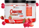 Creatine Monohydraat Gummies 5000mg Suikervrij voor mannen en vrouwen, met L-Taurine + Vitamine B12 voor spierkracht, spier Builder, Energie Boost, Pre-Workout Supplement, Aardbei, 120 Tellen