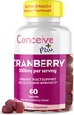 CONCEIVE PLUS Cranberry Gummies - 1000mg sterkte Cranberry Gummy Vitaminen, Urinaire Gezondheid, 60 Gummy Telling, 30 Dagen Levering