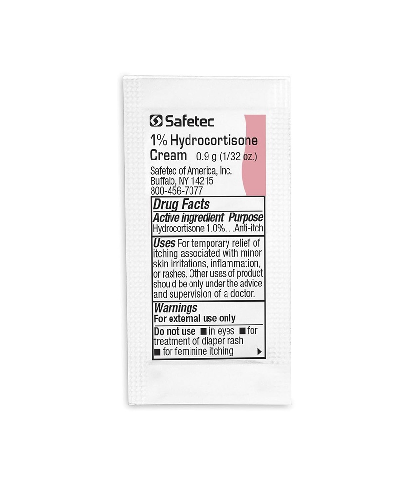 Safetec Hydrocortison 1% Cream.9 g. buidel (bulkpakket - 2000 telling)