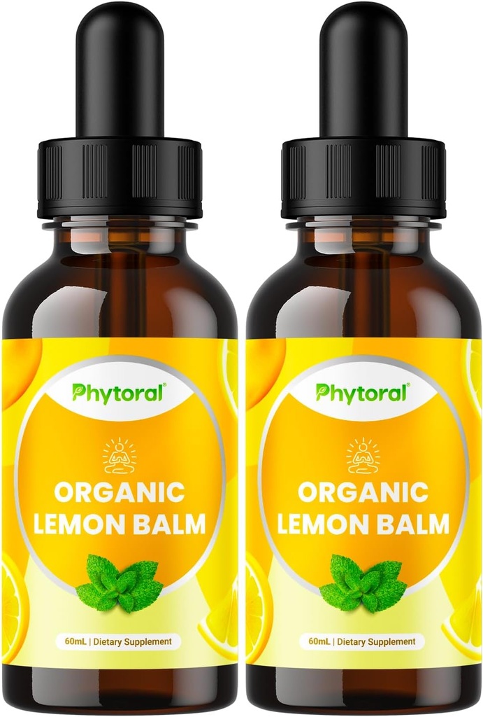 Organische Citroen Balsem Liquid Extract voor Immune Ondersteuning - Citroen Balsem Tinctuur voor Mood & Relaxation Ondersteuning - Organische Tinctuur Leaf Drops voor Volwassenen & Kids Dieetsupplement - 2OZ - 2 Pack