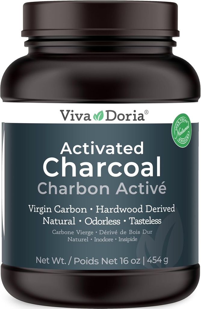 Viva Doria Virgin geactiveerd Charcoal Powder, Hardhout Afgeleid, Food Grade, 16 Oz (1 Pond)