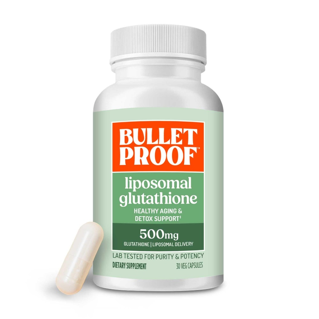 Bulletproof Liposomale Glutathion Force Antioxidant Capsules, 30 Tellen, Supplement voor lever Gezondheid en Immuun Ondersteuning, 30 porties