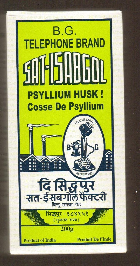 Telefoonmerk Psyllium Husk (Sat-Isabgol) 200 Gram