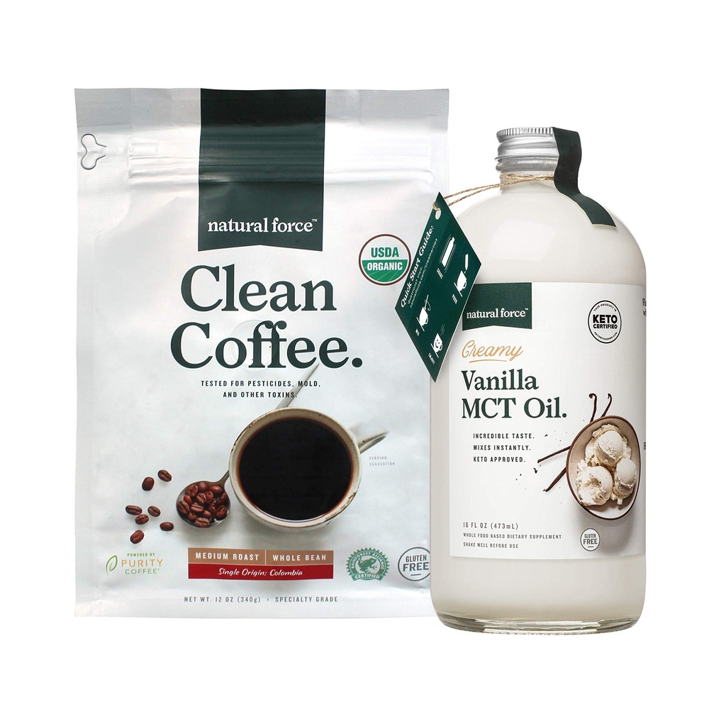 Natural Force Organic Clean Coffee + Romige Vanille MCT Oil Bundle 