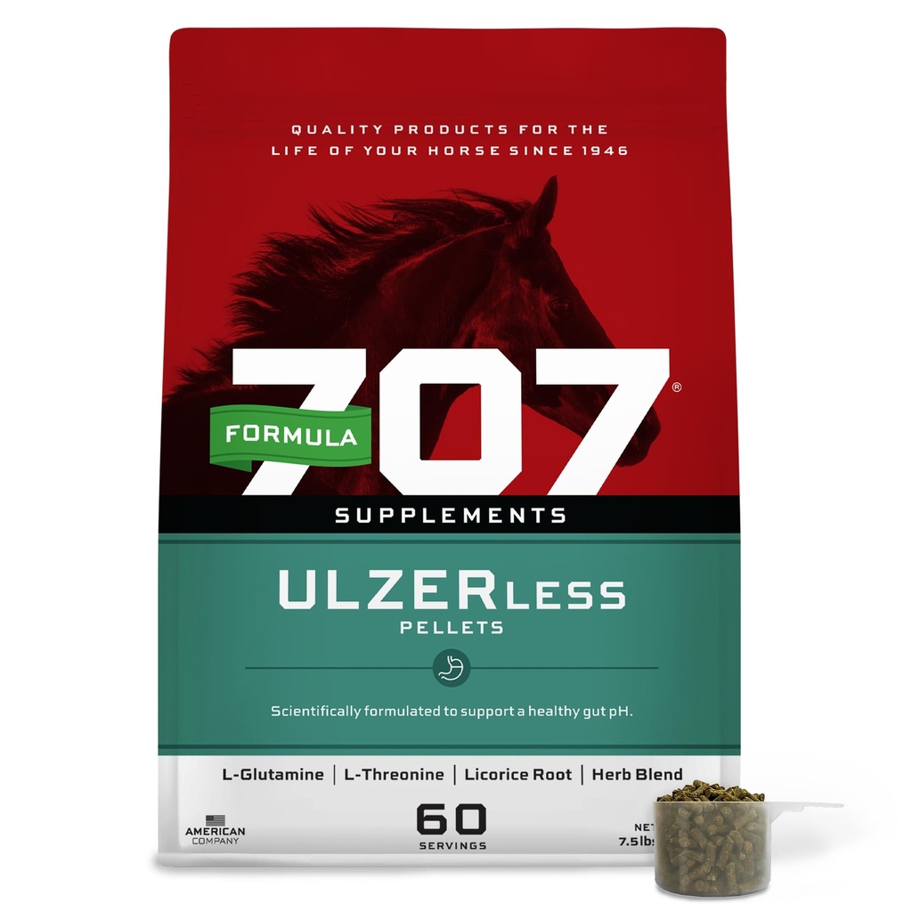 Formule 707 ULZERless Equine Supplement, 7,5lb tas - Natuurlijke Gut Ondersteuning voor paarden met Ulcer risicofactoren