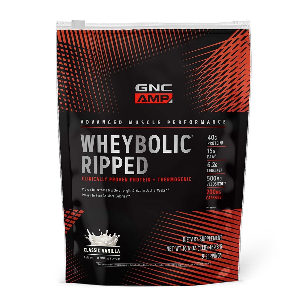 GNC Amp Wheybolic Ripped - Vanille classique (9 portions)