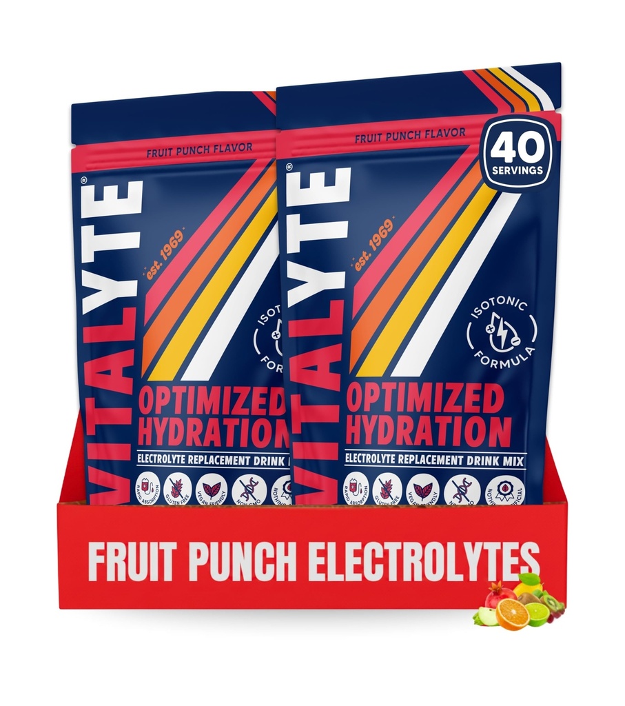Vitalyte Electrolyte Powder Drink Mix, isotone Electrolyte Hydration Mix, Gluten Free Post Workout Powder Mix, Verpakking van 2, 35 oz. Elke, Fruit Punch smaak