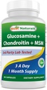 Meilleurs suppléments naturels, glucosamine Chondroïtine MSM, 2600 mg par portion, 90 capsules (90 Nombre (paquet de 1))