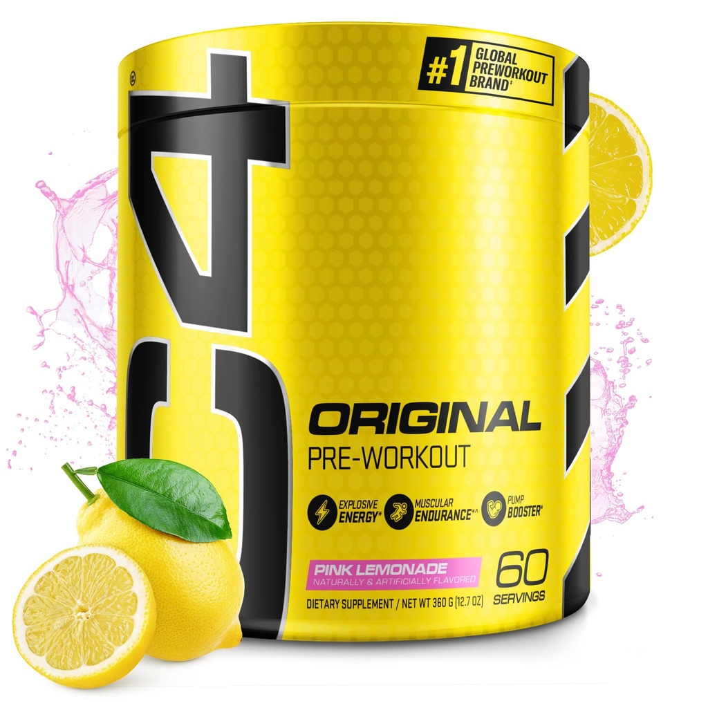 Cellucor C4 Original Pre Workout Powder Pink Limonade Vitamine C for Immune Support Sugar Free Preworkout Energy for Men & Women 150mg Cafeïne + Beta Alanine + Creatine 60 Servers