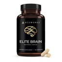 Elite Brain - Nootropic Supplement for Focus, Memory & Mental Clarity - ALCAR, Lions Mane, ALA, L-Theanine, Vitamine B Complex - Natural Energy, Cafeine-Free (60 Capsules)