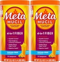 Metamucil, Daily Psyllium Husk Powder Supplement, Sugar-Free Powder, 4-in-1 vezel voor de spijsvertering gezondheid, Orange Flavored Drink, 114 theelepels, 1,4 pond (pakket van 2)