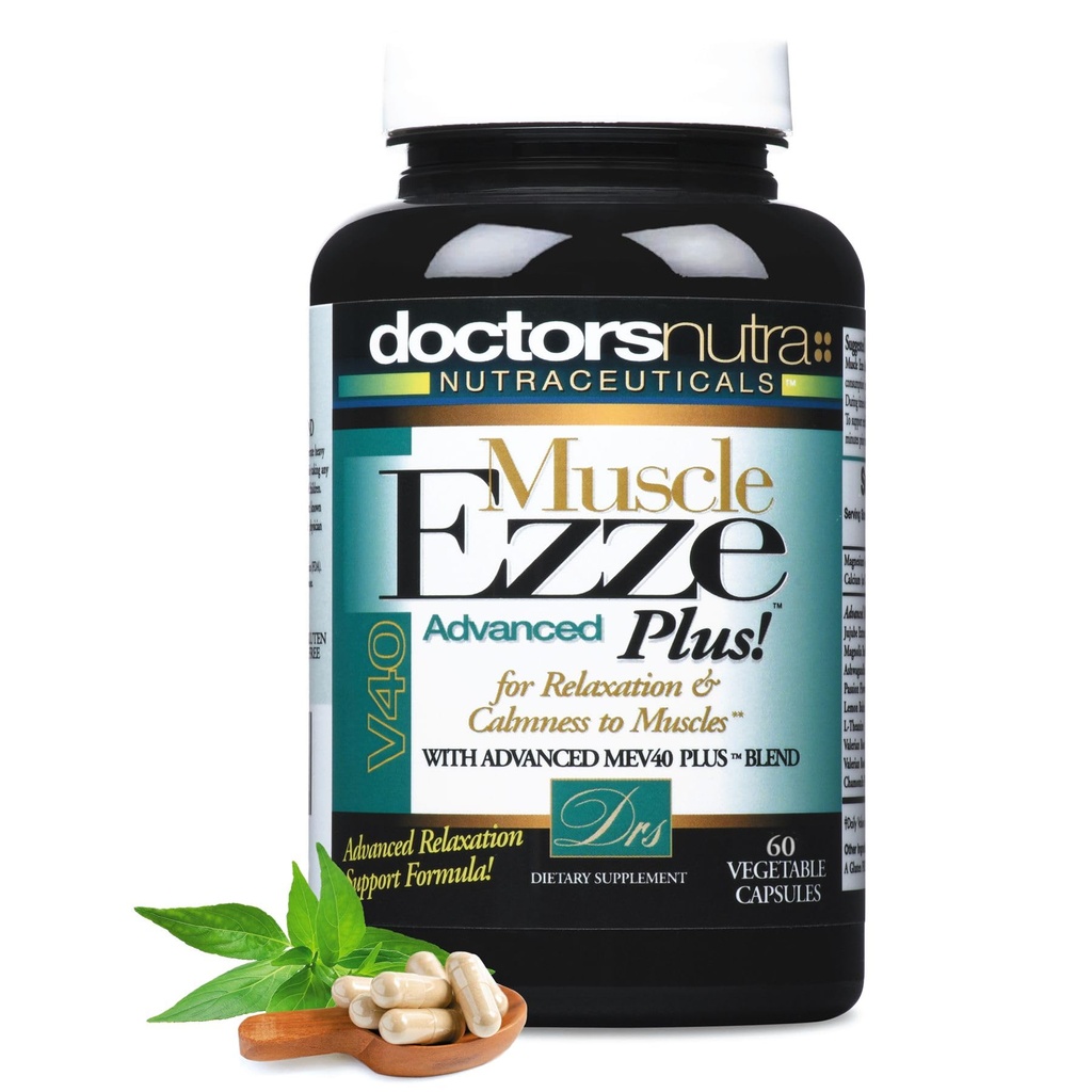 Muscle Ezze Plus - dag of nacht Gebruik natuurlijke ontspanning - Glutenvrij - 60 Veg. Capsules