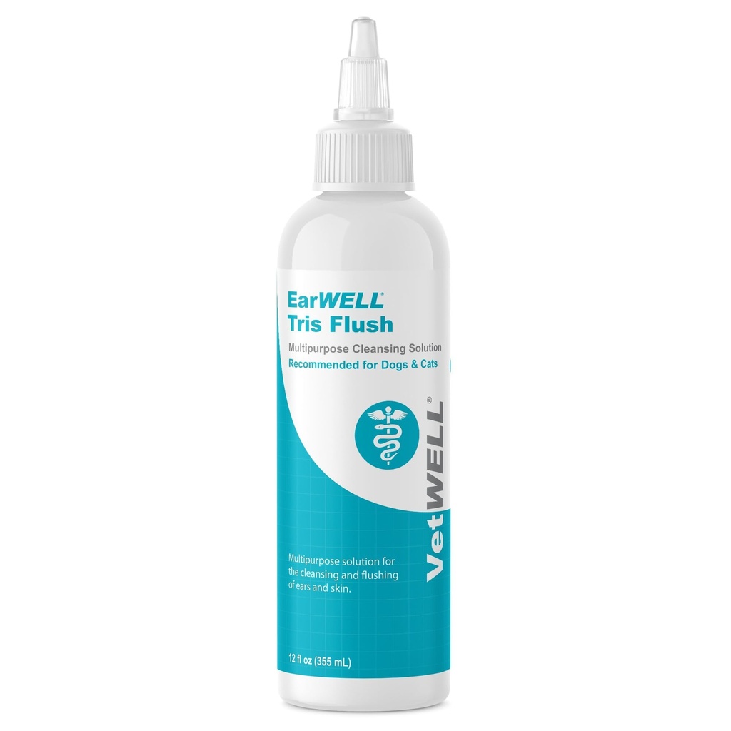 VetWELL Hondenoor Cleaner Oplossing en infectie behandeling voor honden en katten, Tris Otic Cleanser druppels helpt Elimineren Odor en Relieve infecties - 12oz