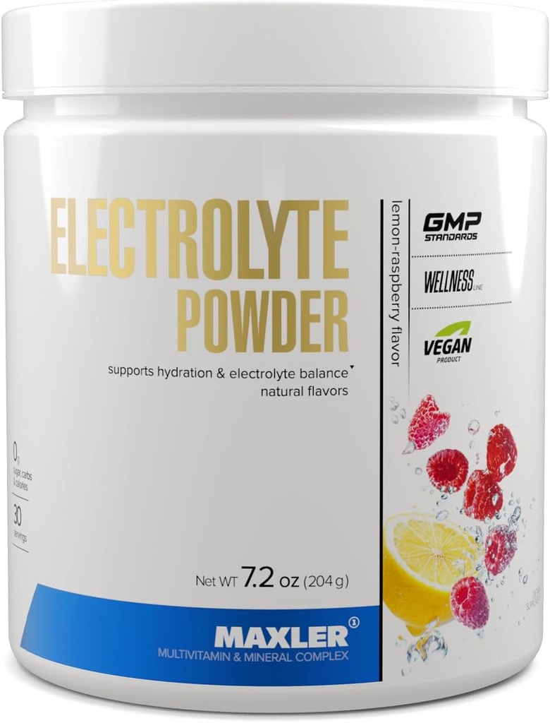 Maxler Electrolyte Powder - Hydration Powder Electrolyte Drink Mix with Trace Mineral Complex - Keto Electrolytes Powder with Natural Flavors and Sweeteners - 30 Servers - Citroen-Raspberry