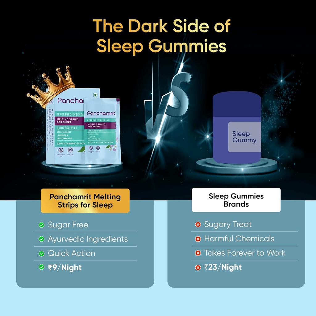 Bandes de fusion pour le sommeil Melatonine 5mg, 30 Bandes de végétaliens (paquet de 1)