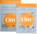 Om Master Blend Vegan Protein Powder, Vanille, 21g Plant Protein - Biologische Paddestoel Supplement met 10 Paddestoel Complex, Ashwagandha, BCAA's en Vitamine B12 - Single Serve (10 Tel.)