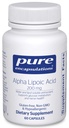 Pure Encapsulations Alpha Lipoïne Acid 200 mg - 200 mg ALA - Lever & antioxidant Ondersteuning* - voor nerve Health & Carb Metabolisme - Vegan & non-GMO Supplement - 60 capsules