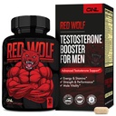 ONL Red Wolf Testosteron Booster voor mannen - Ultieme Mannen Supplement voor hoge potentie endurance, energie en kracht - Testosteron Supplement voor mannen - w/Tongkat Ali Male Enhancement - 30 Ct