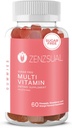 Gommies multivitamines ZENZSUL – Supplément alimentaire pour adultes avec vitamine C, biotine, zinc - Dégusté, sans sucre, sans gélatine Gommies de soutien pour le bien-être quotidien (60 Gommies aromatisées)