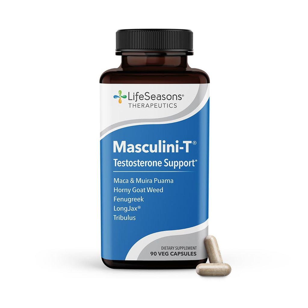 LifeSeasons Masculini-T - Testosteron Support Supplement - Verbetert de geestelijke en fysieke aspecten van seksuele en sportieve prestaties - Ondersteunt de normale erectiele functie - Verbeter Libido - 90 capsules