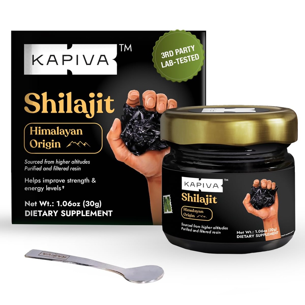 Kapiva 100% Pure Himalaya Shilajit Resin(30gm), Hoge Potentie voor mannen en vrouwen 