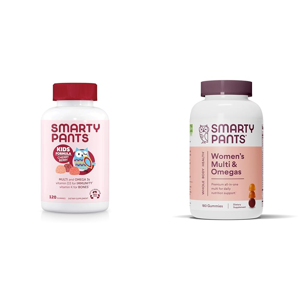 Smartypants Kids Multivitamine Gummies & Women's Multivitamine Gummies: Omega 3 Visolie (EPA/DHA), Methylfolaat