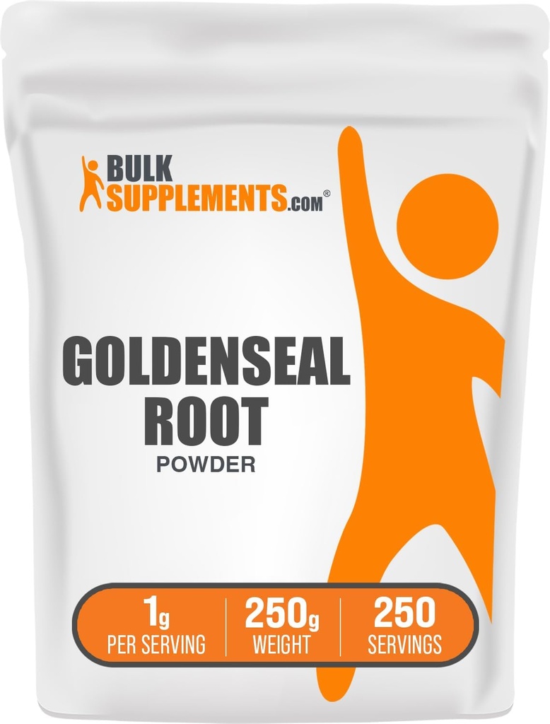 BulkSupplements.com Goldenseal Powder - Kruidensupplement, afkomstig van Goldenseal Root - Vegan & Glutenvrij, 1g per portie, 250g (8.8 oz) (pakket van 1)