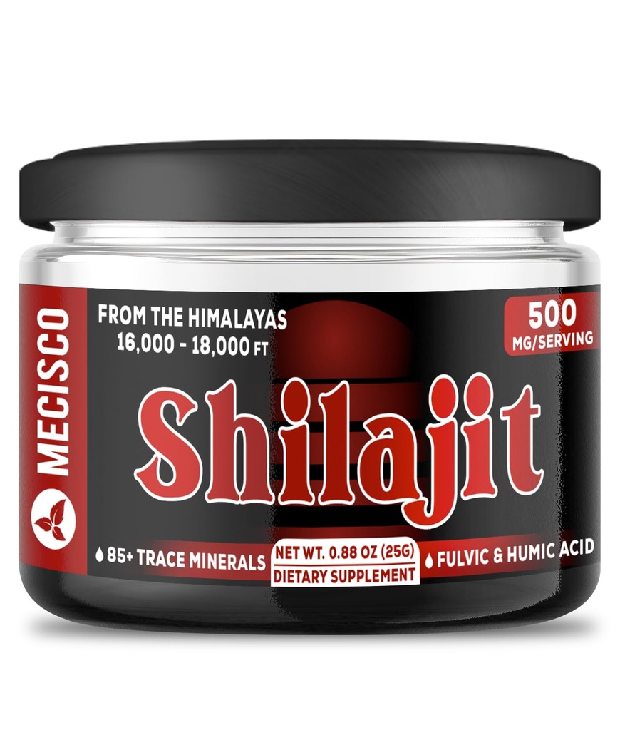 25g Shilajit Pure Himalaya Organic - Shilajit Resin Bevat natuurlijke Fulvic, Humic Acid & 85+ Trace Minerals - Ondersteuning voor energieproductie, hersengezondheid, immuunsysteem en lichaamsbalans