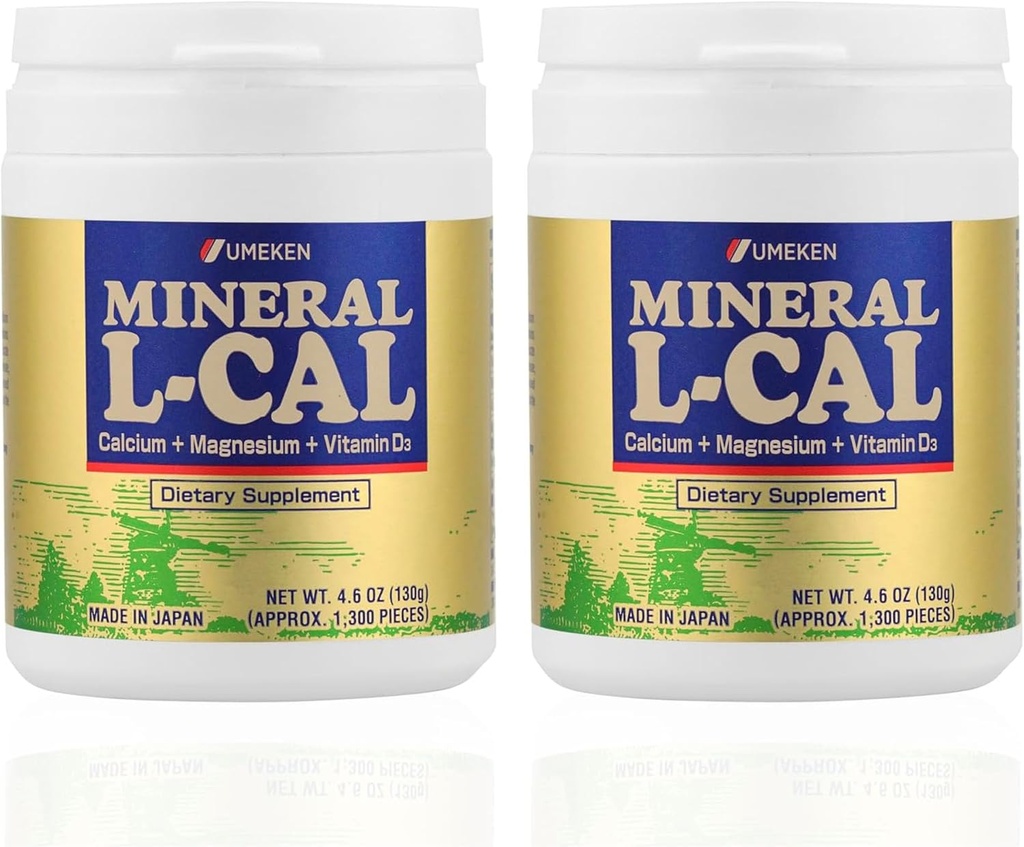 Calcium minéral L-Cal avec vitamine D3, 4 mois d'approvisionnement, format de boule soluble dans l'eau avec magnésium et minéraux, supplément d'absorption rapide de calcium Magnésium D3, 1300 boules par bouteille, 130g chacune, paquet de 2