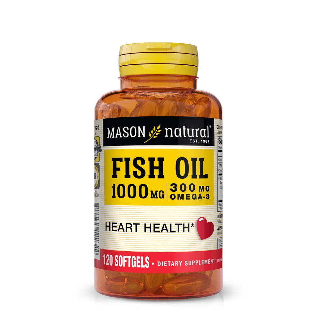 MASON Natural Mason Fish Oil 1000mg Omega-3 Softgels