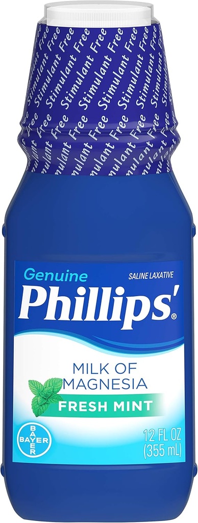 Lait de magnésie laxatif de Phillips, menthe fraîche, 12 Fl Oz (paquet de 2)