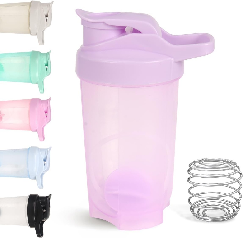 D.Y.A 16oz Shaker Bottle，Leak Proof Sports Shaker Cups for Protein Shakes，Shaker Bottle for Pre Workout and Travel To Go，BPA Free & Easy Clean Protein Shaker Bottle,Purple