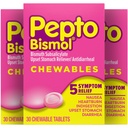 Comprimés à mâcher Pepto Bismol pour nausées, brûlures d'estomac, indigestion, estomac relevé et soulagement de la diarrhée, saveur originale, 90 Total (3 paquets de 30)