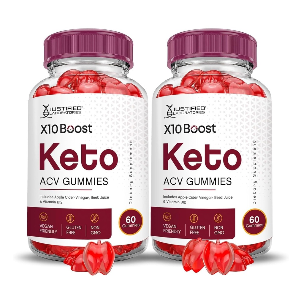Justified Laboratories (2 Pack X10 Boots Keto ACV Apple Cider Vinegar Boost Geformuleerd met Granaatappel Beet Juice Powder B12 Vegan Non GMO 120 Gummies