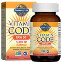 Jardin de la vie Vitamine D3 5000 UI, compléments alimentaires crus entiers avec Chlorella, Fruits, Végéties et Probiotiques pour la santé des os et immunitaires, 60 Capsules végétariennes