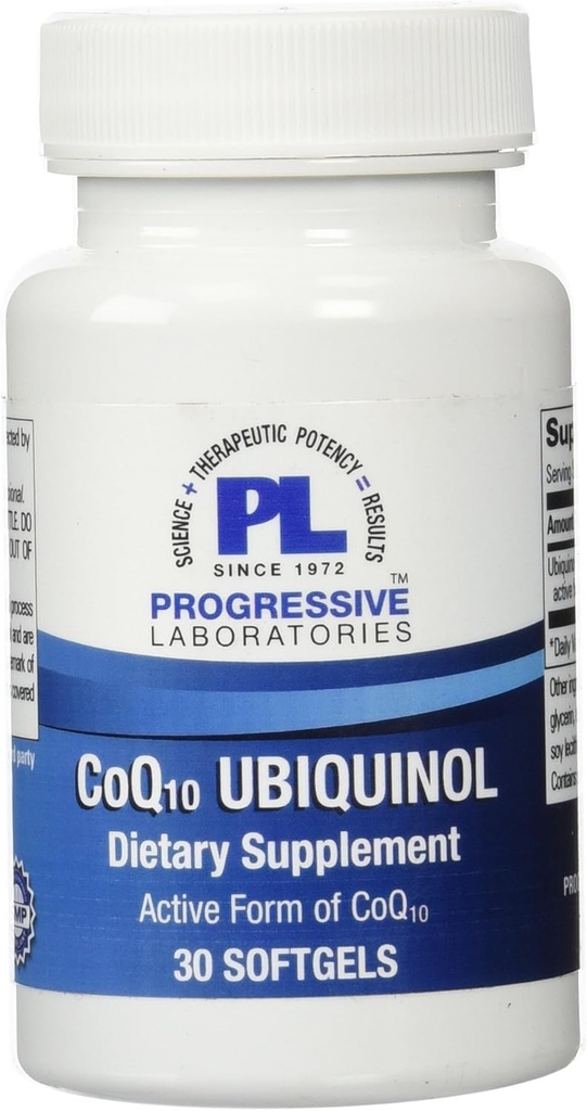 Progressieve Labs COQ10 Ubichinol Supplement, 30 Tel.
