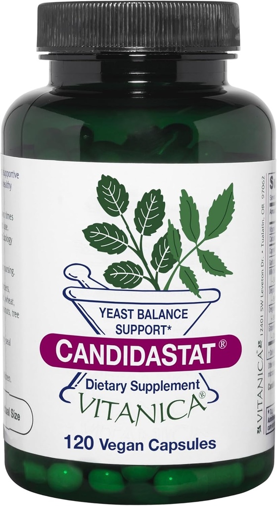 Vitanica Candidat, Gist Balance Supplement en Ondersteuning, Vegan, 120 Capsules