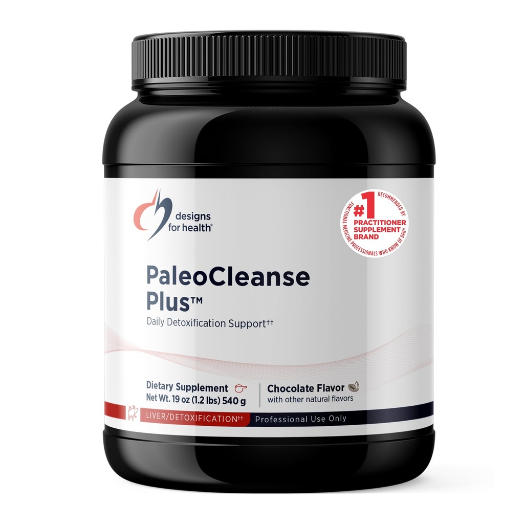 Designs for Health PaleoCleanse Plus - Detox Powder with 18g Bone Broth Protein, Antioxidant Herbs, Vitamines + Mineralen - Smoothie Shake Drink Mix, Chocolade (15 Servings / 525g)