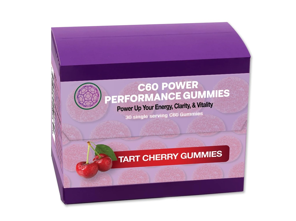 C60 Power C60 Gummies - Soutien au bien-être naturel pour les hommes et les femmes, 99,99 % de carbone sublimé pur Fullerènes, favorise l'énergie, la clarté mentale et l'endurance - 30 comtes