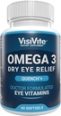Omega 3 droge oogsupplementen met EPA en DHA - VisiVite droog Eye Relief Quench+ Oogvitaminen voor droge ogen met Omega 3 Supplement - Dry Eye vitamines Gemaakt met Omega 3 Visolie - 60 Softgels.