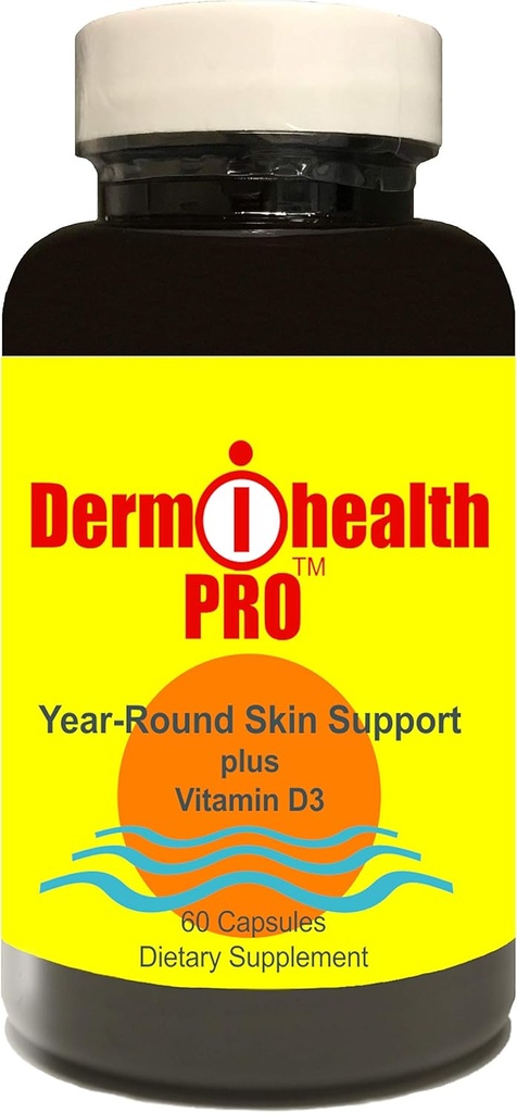 Protection contre le soleil DermiHealth Pro Antioxydant Polypodium Leucotomos 350mg Plus Vitamine D3 2 000 UI (60 capsules)