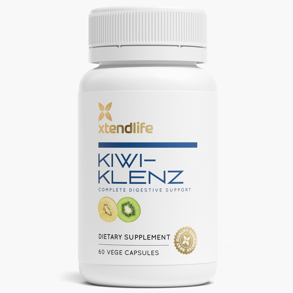Xtendlife Kiwi-Klenz Digestieve en Gut Support Supplement voor Bloating, Gas, en Indigestie - Natuurlijke Prebiotica met Gezondheid Enzymen - 30 dagen levering