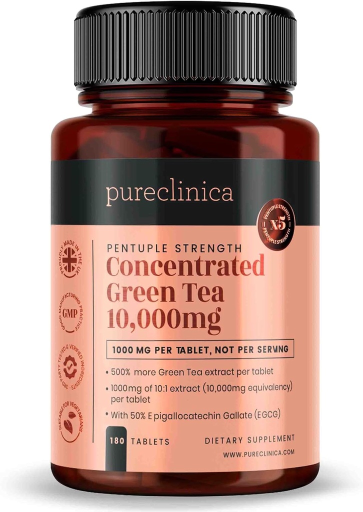 pureclinica Concentrated Green Tea 10,000mg x 180 Tablets