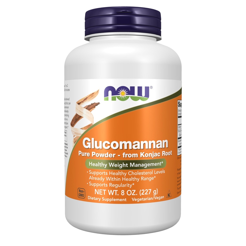 NOW Foods Supplements, Glucomannan (Amorphophallus konjac) Pure Powder, Ondersteunt Regularity*, Healthy Weight Management*, 8 Ounce (Pack of 1)
