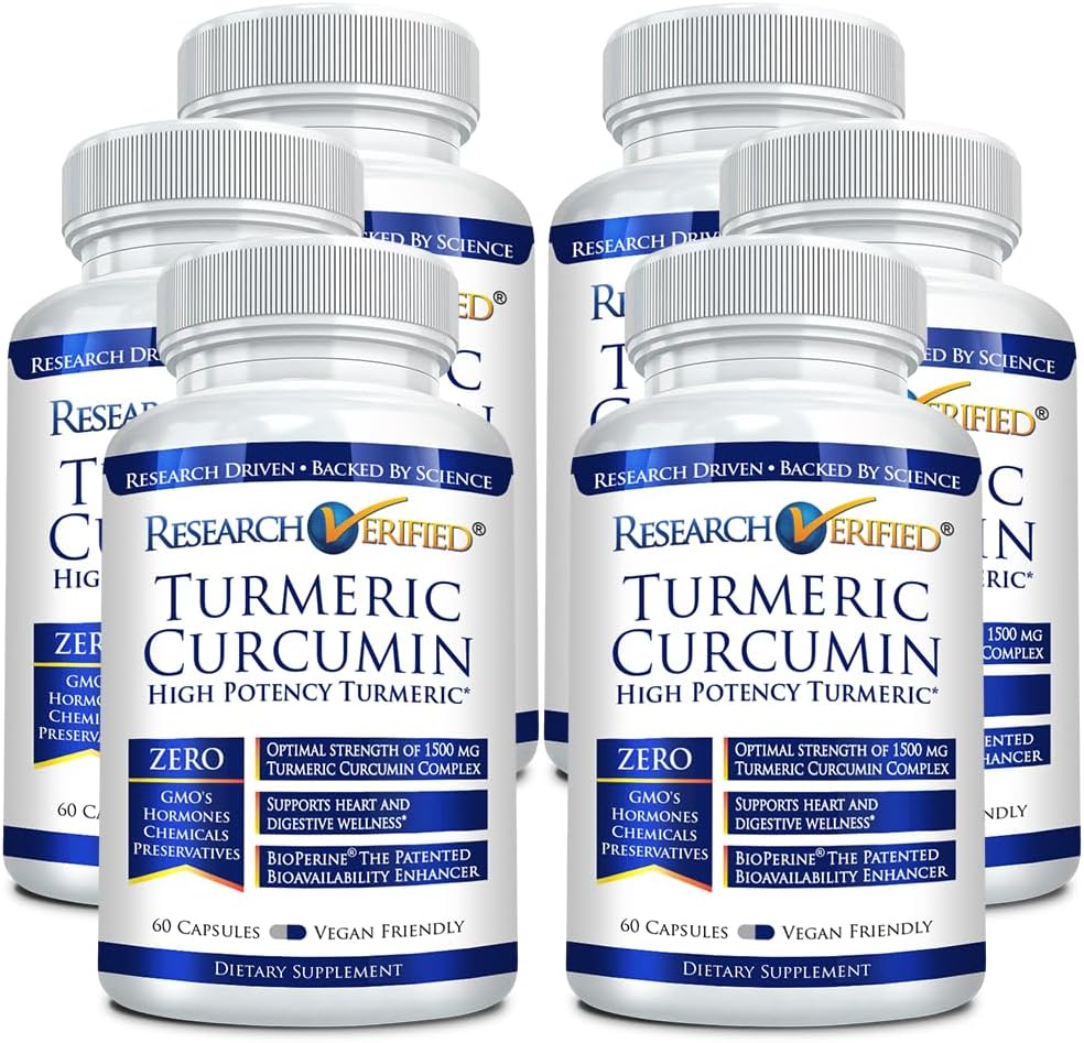 Curcumine curcumine curcuma verifiée de recherche - avec BioPerine, complexe Curcumin C3 - Vegan - Fabriqué aux États-Unis - 360 Capsules